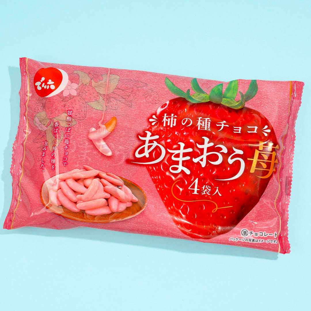 Denroku Kaki No Tane Amaou Strawberry Senbei