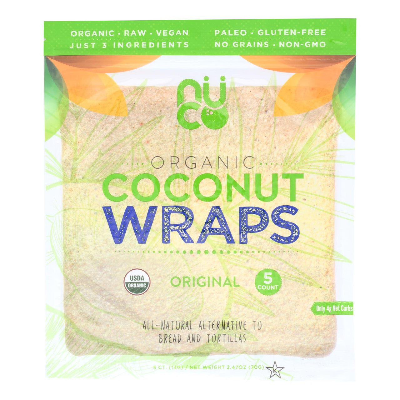 Nuco – Wraps Coconut Organic 2.47 OZ – Pack of 12