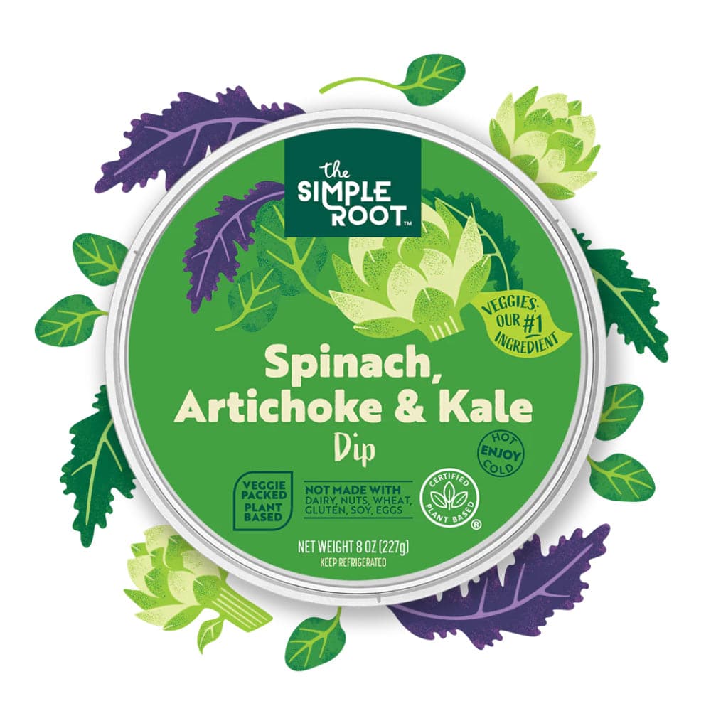 The Simple Root – Spinach, Artichoke & Kale Dip 8 Oz – (Pack Of 6)