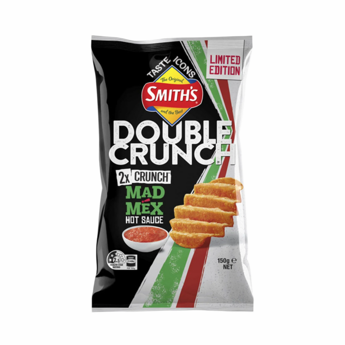 Lay/Smiths Double Crunch Mad Mex Hot Sauce 150g – Australia (Case of 12)