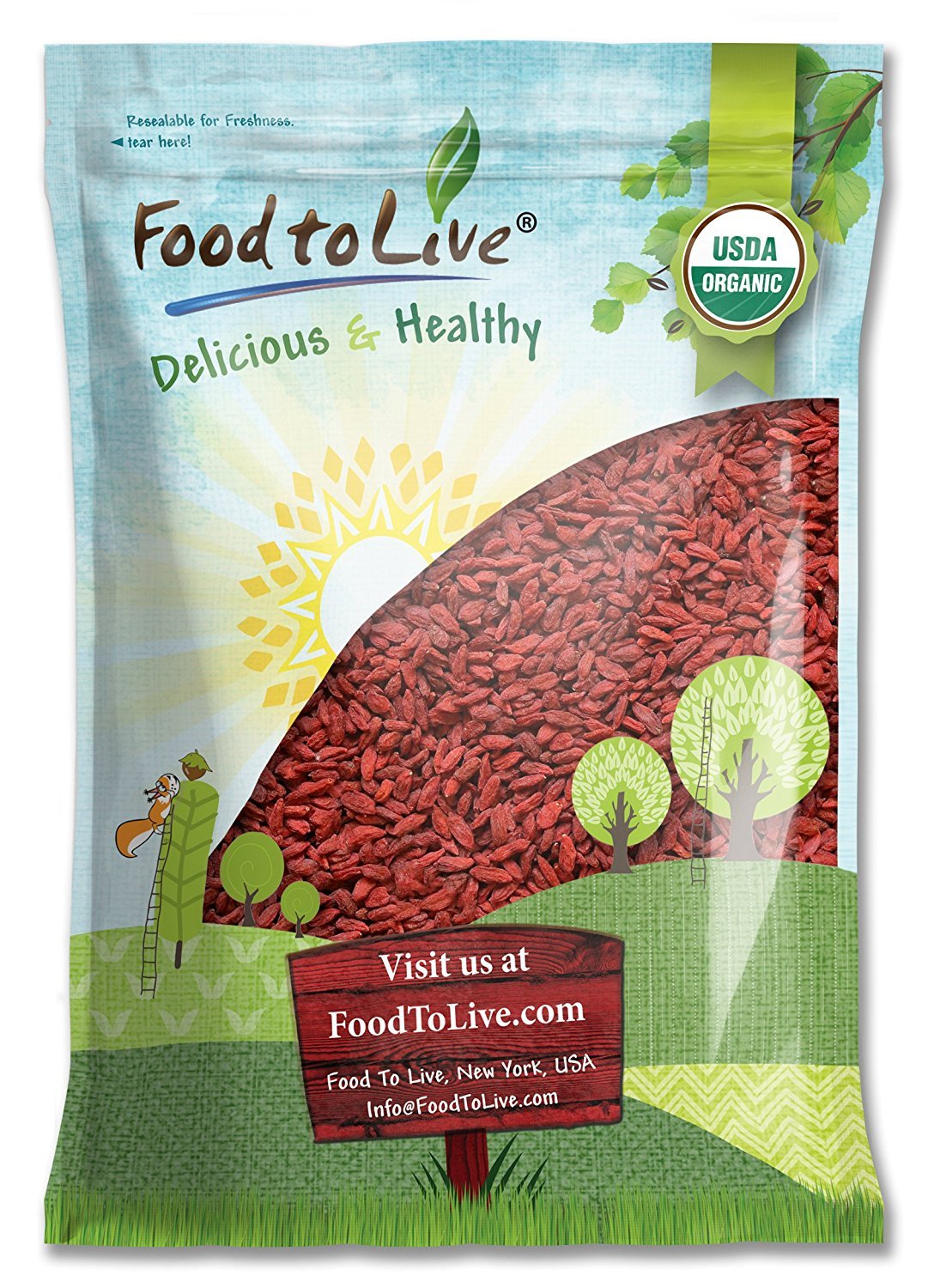 Nutritious Food to Live Organic Goji Berries – 5 lb Bag