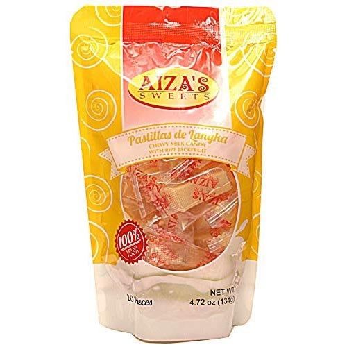 Aiza’s Sweets – Pastillas de Langka – Chewy Milk Candy with Jackfruit – 20 Pieces – 134 G