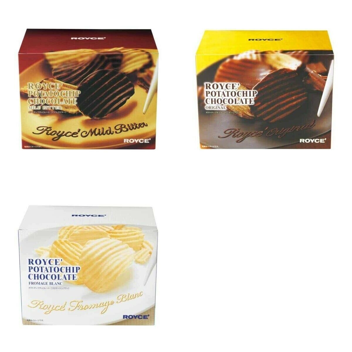 Royce, “Potato chip chocolate”, 3 kinds Assortment,190g in 1 box.