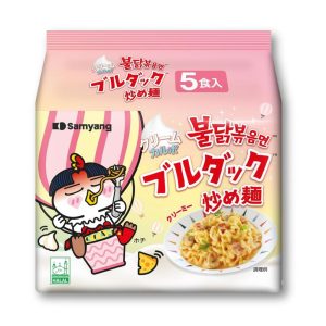 Samyang Buldak Cream Carbonara Super Spicy Stir-fried Noodles – 5 Pack
