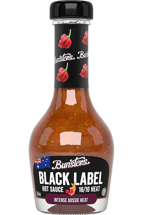 Bunsters Black Label 16/10 Heat Hot Sauce, 5oz.