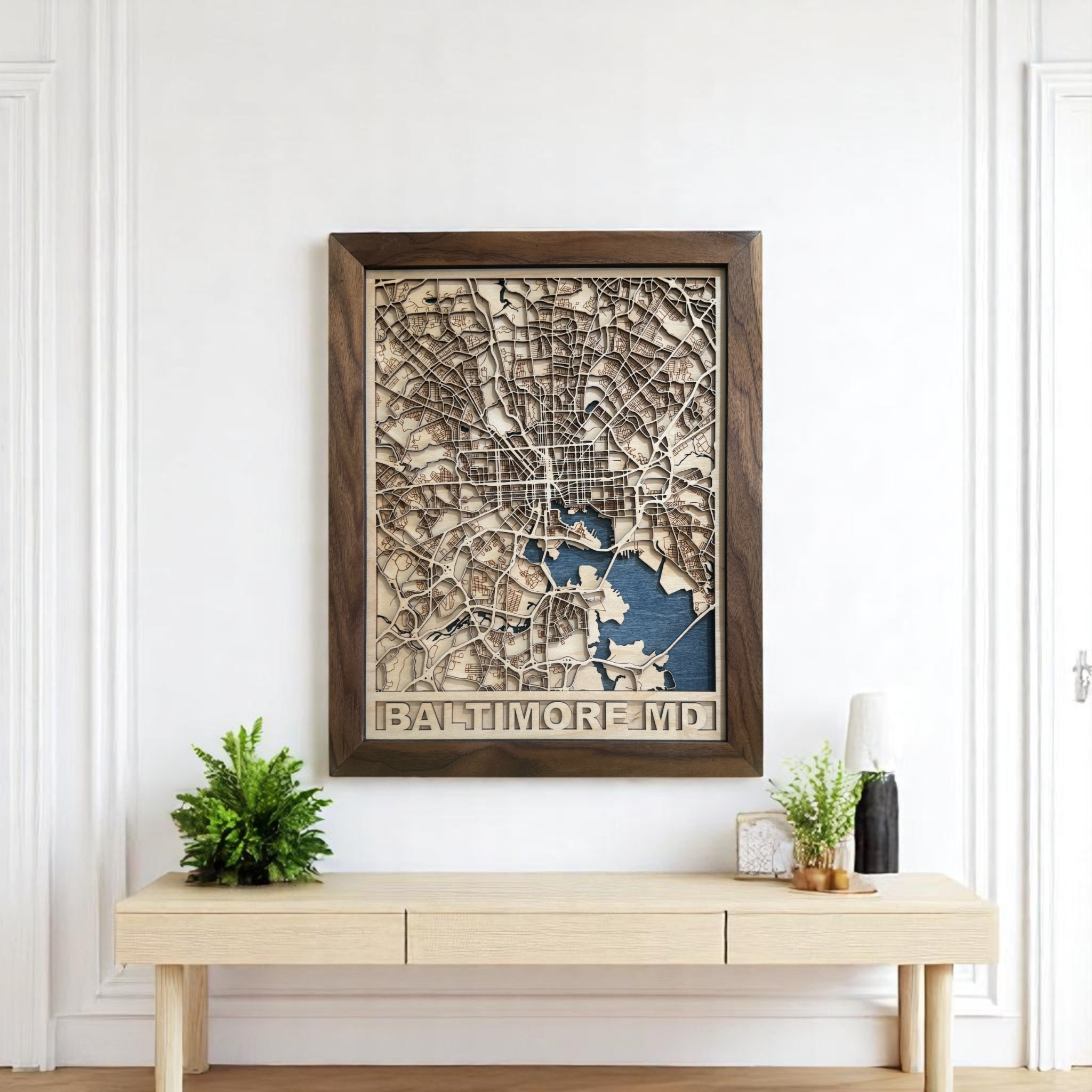 Leroy Small 3D Frame Map- Baltimore