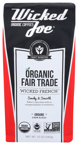 Wicked Joe Coffee – Wicked French Ground Coffee, 12 oz | Pack of 6