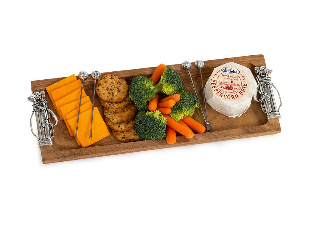 Oak & Olive – Golf Themed Appetizer Serving Tray w/ Matching Food Pick