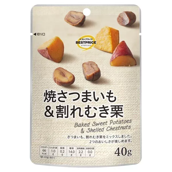 Topvalu, Baked Sweet Potatoes & Shelled Chestnuts, Yakiimo & Kuri, 40g