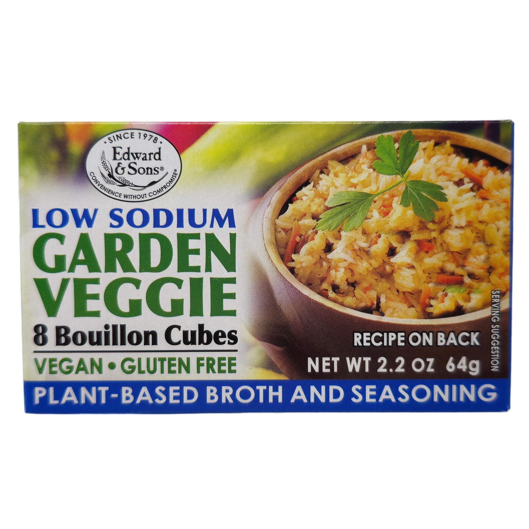 Edward & Sons Low Sodium Garden Veggie Bouillon Cubes – 2.2oz.
