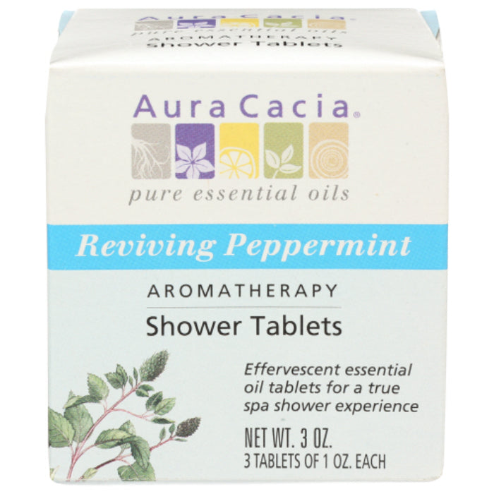 Aura Cacia – Shower Tablet Peppermint Reviving, 3 Oz – Pack of 3