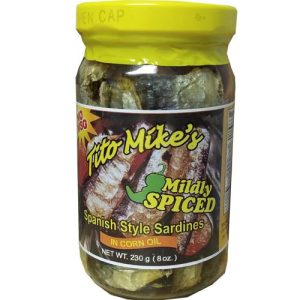 Tito Mike’s – Spanish Style Sardines in Corn Oil (Mildy Spiced) – 8 OZ