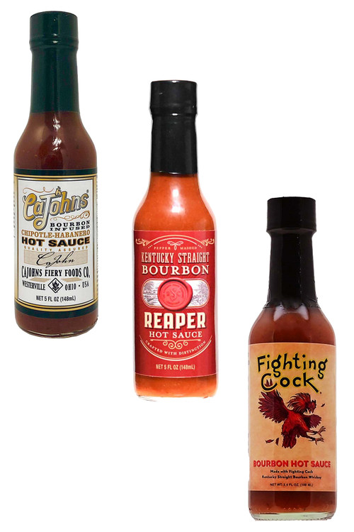 Best of Bourbon Infused Hot Sauces Gift Set, 3/5oz.