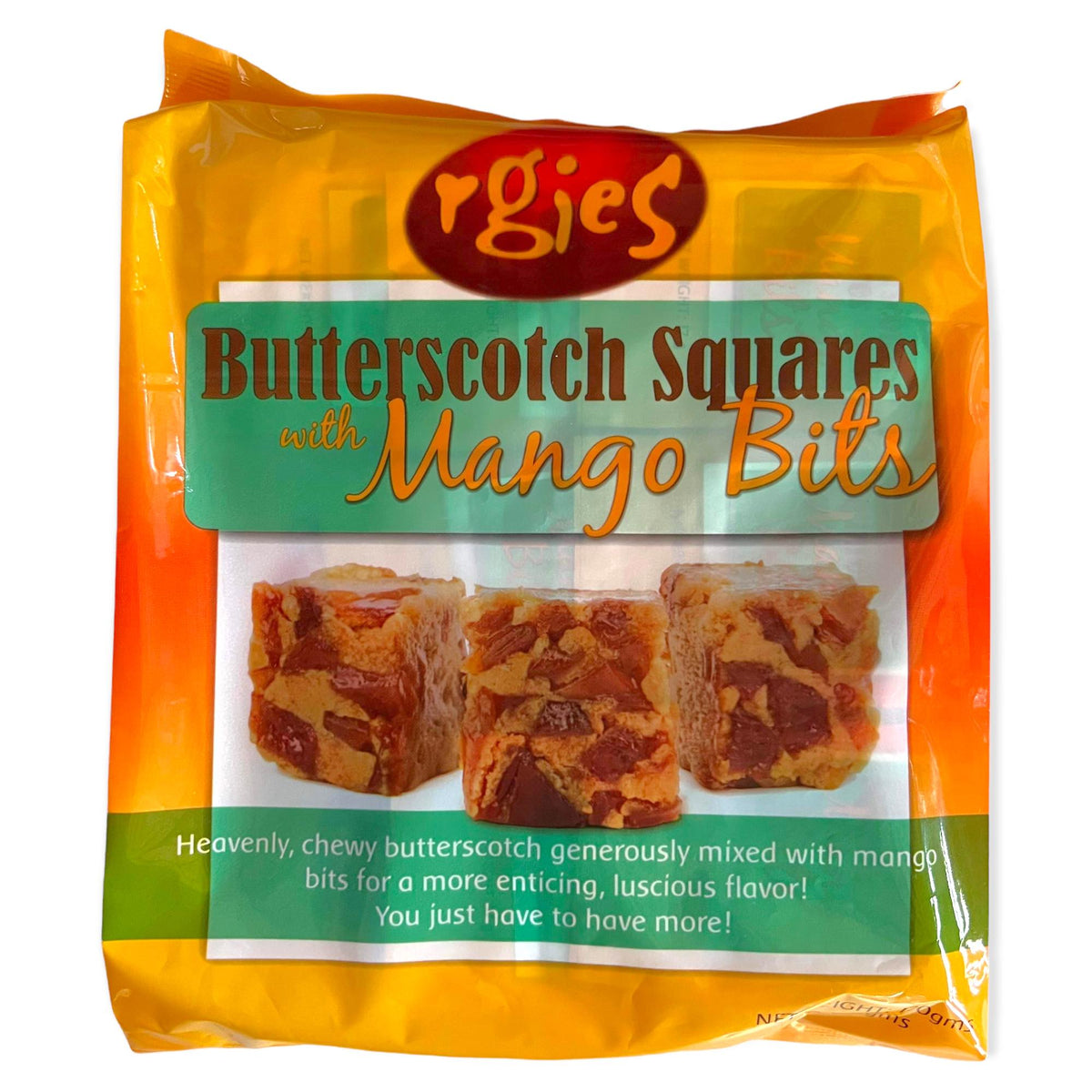 RGIES – Butterscotch Squares with Mango Bits – 10 Pieces – 170 G