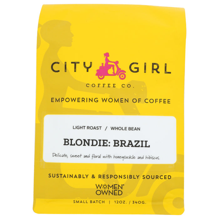 City Girl Coffee – Blondie Brazil Whole Bean Coffee, 12 Oz (Pack of 6)