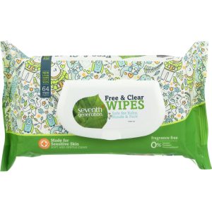 Seventh Generation – Free & Clear Baby Wipes Hade & Face 64PC (Pack of