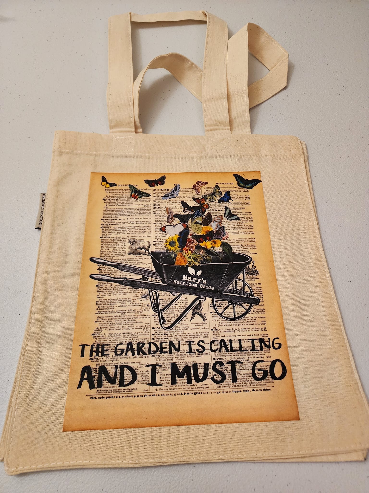 “The Garden is Calling & I Must Go” Organic Cotton Tote