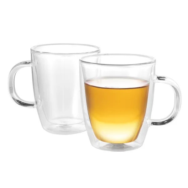 Pavina Double Wall Glass Bistro Mug (set of 2)