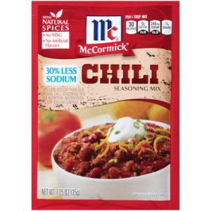 McCormick – Mix Chili Seasoning Less Sodium, 1.25 oz – Pack of 12