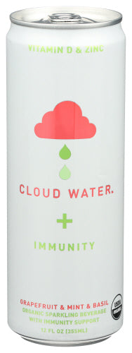 Cloud Water – Immunity Water Organic Sparkling Mint Grapesfruit Basil,