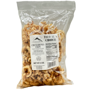 TITO AL’S Choice – Pork Crackling Chicharrones Strips – Salt & Vinegar – 8 OZ