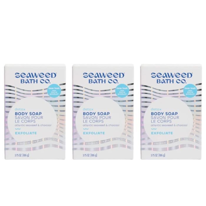 Seaweed Bath Company Detox Exfoliating Soap Bar (3.75 oz) – Pack Of 3