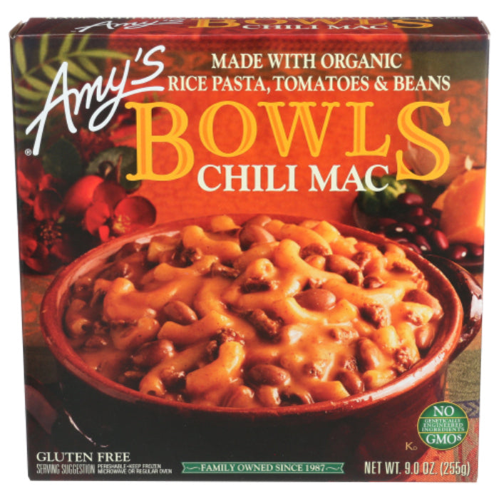 Amy’s – Bowl Chili Rice Mac N Organic, 9 oz | Pack of 12