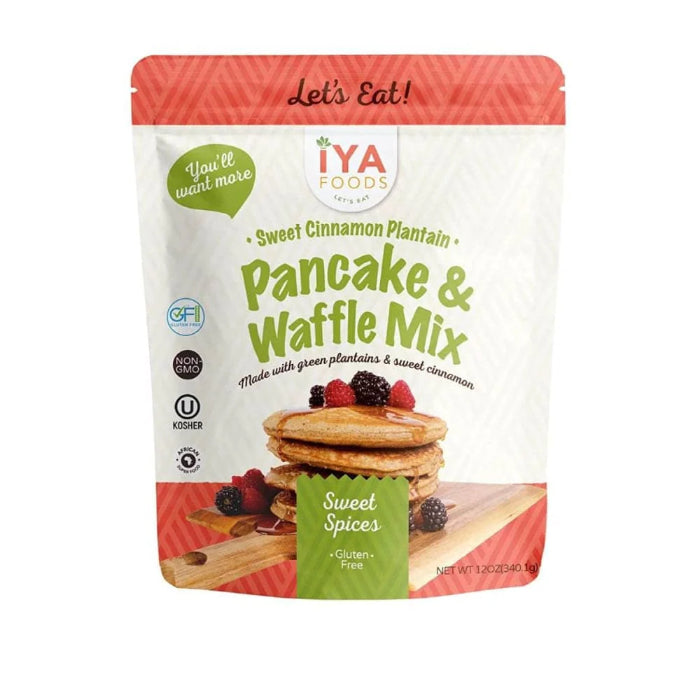 Iya Foods LLC – Mix Sweet Cinnamon Waffle Pancake 12 Oz – (Pack of 6)