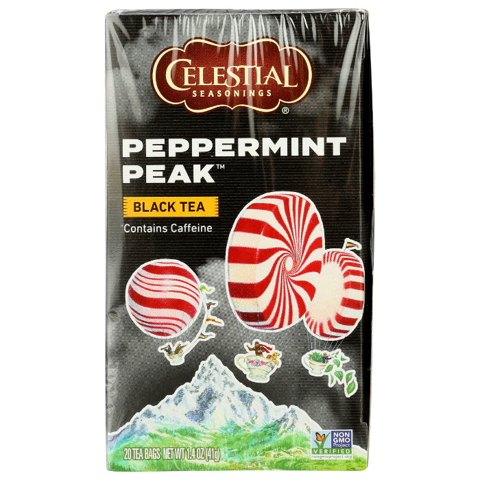 Celestial Seasonings – Black Tea Peppermint Peak, 20 Bags | Pack of 6