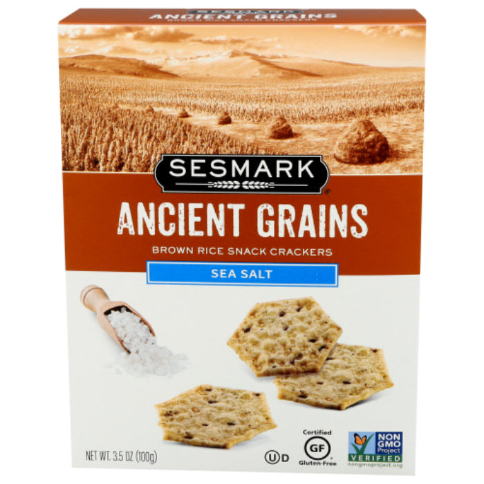 Sesmark – Ancient Grains Crackers Sea Salt, 3.5 oz | Pack of 6