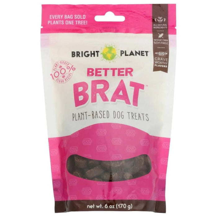 Bright Planet – Treat Dog Plant Based Better Brat, 6 Oz (Pack Of 12)