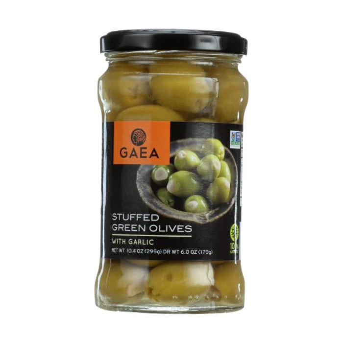 Gaea North America – Olive Stuffed Green Garlic, 6 Oz | Pack Of 8