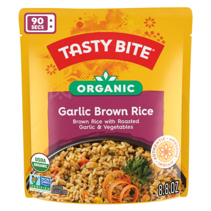 Tasty Bite Rice Brown Roasted Garlic 8.8 Oz – Pack Of 6