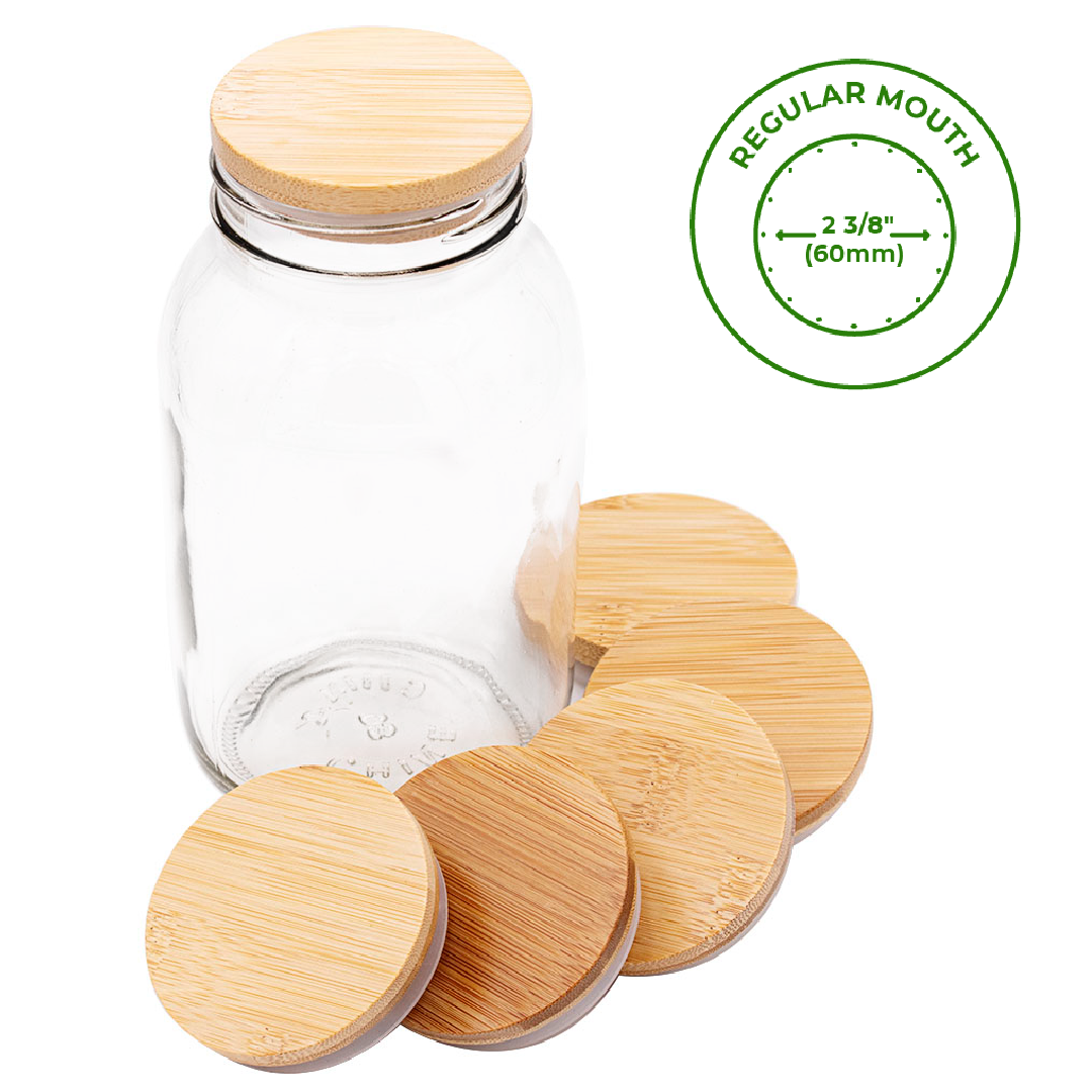Mason Jar Lifestyle – Bamboo Storage Stopper Lids for Mason Jars: Regu