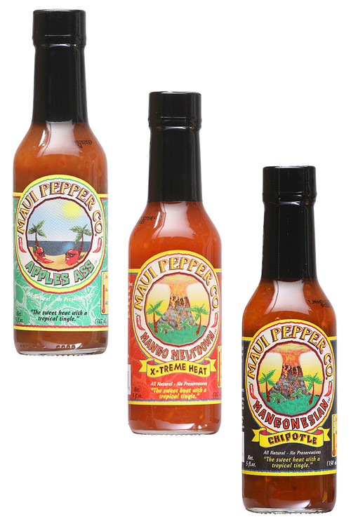 Maui Pepper Hot Sauces Gift Set, 3/5oz.