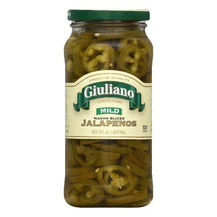 Giuliano – Jalapeño Peppers Sliced Nacho Style Mild, 16 Oz | Pack of 6