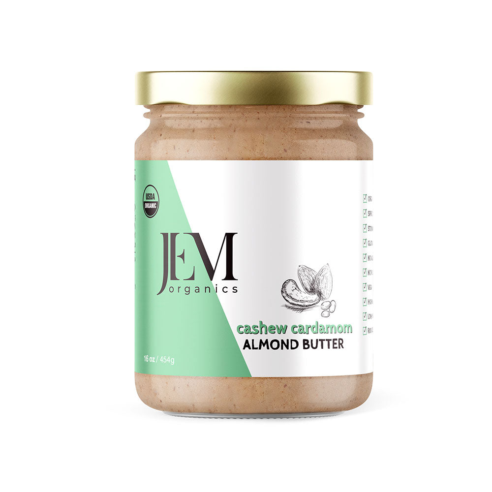 JEM Organics Cashew Cardamom Almond Butter – Large 6 pack