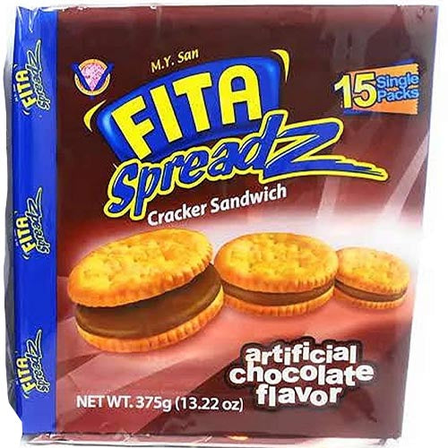 M.Y. San – Fita Spreadz – Cracker Sandwich – Chocolate Flavor – 15 Pack – 375 G
