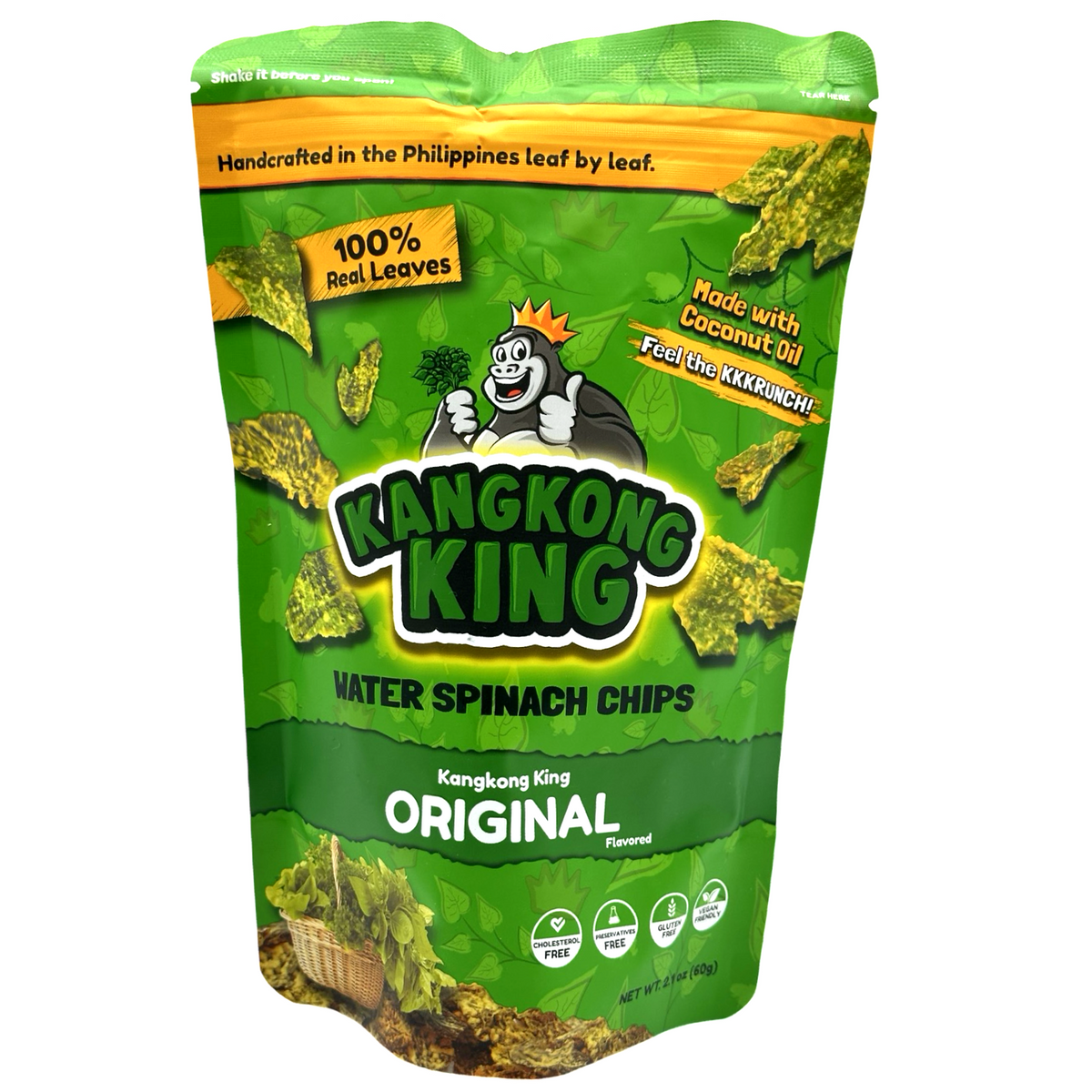 KangKong King – Crispy Fried Water Spinach Chips – Original – 60 G