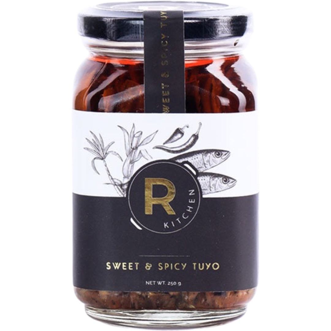 R Kitchen – Sweet and Spicy Tuyo – Gourmet Pasteurized Bottled Deboned Dried Herring – 250 G