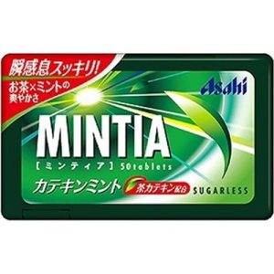 Asahi, Mintia, Tiny Sugar Free Tablet Candy, Catechin Mint, Green Tea, 50 pcs in 1 pack