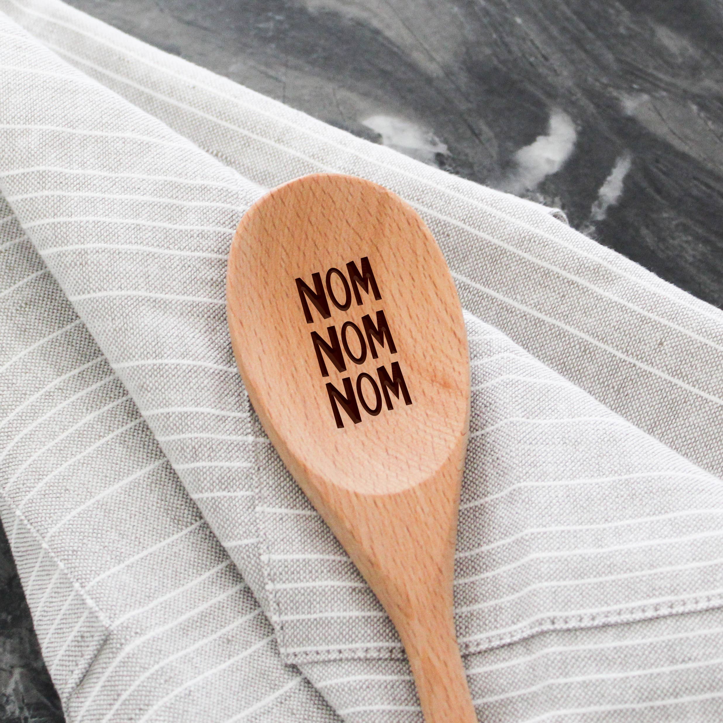 The Homebody Society – Nom Nom Nom – Beechwood Serving Spoon