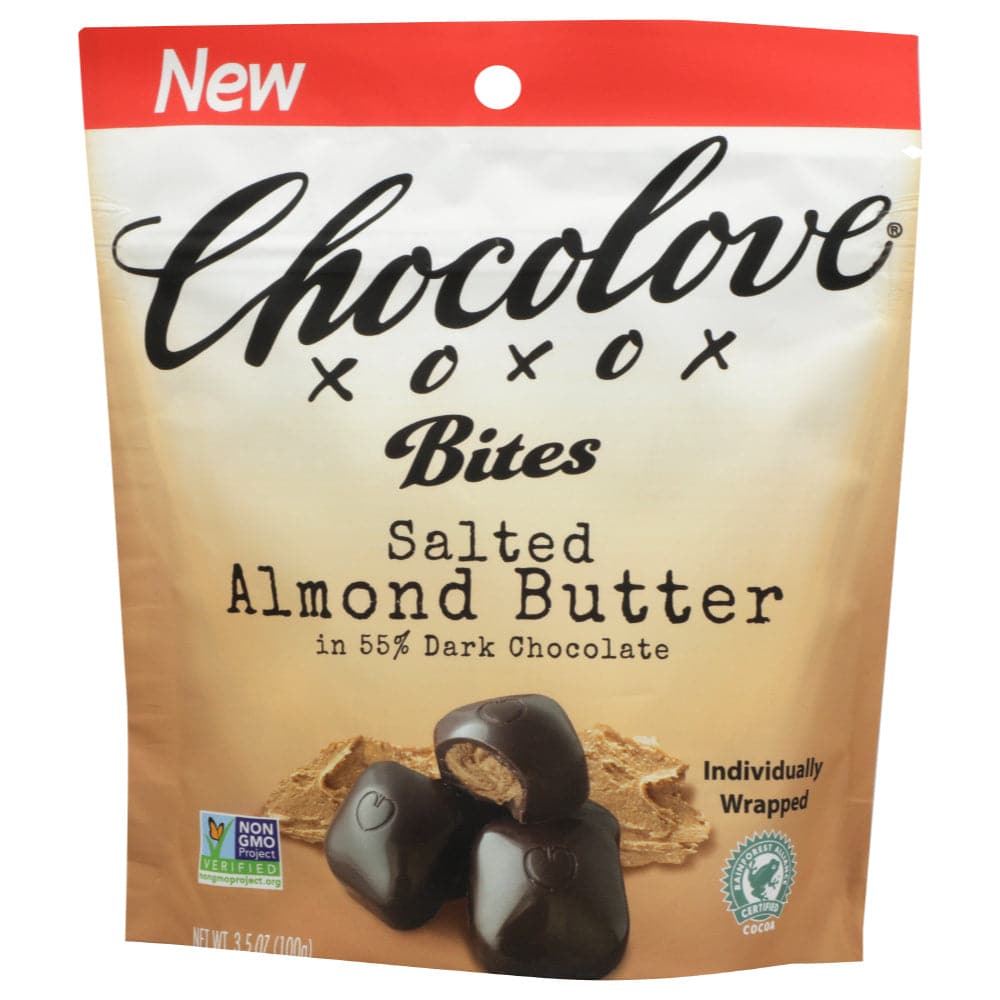 Chocolove – Salted Almond Butter In Dark Chocolate Bites, 3.5 Oz