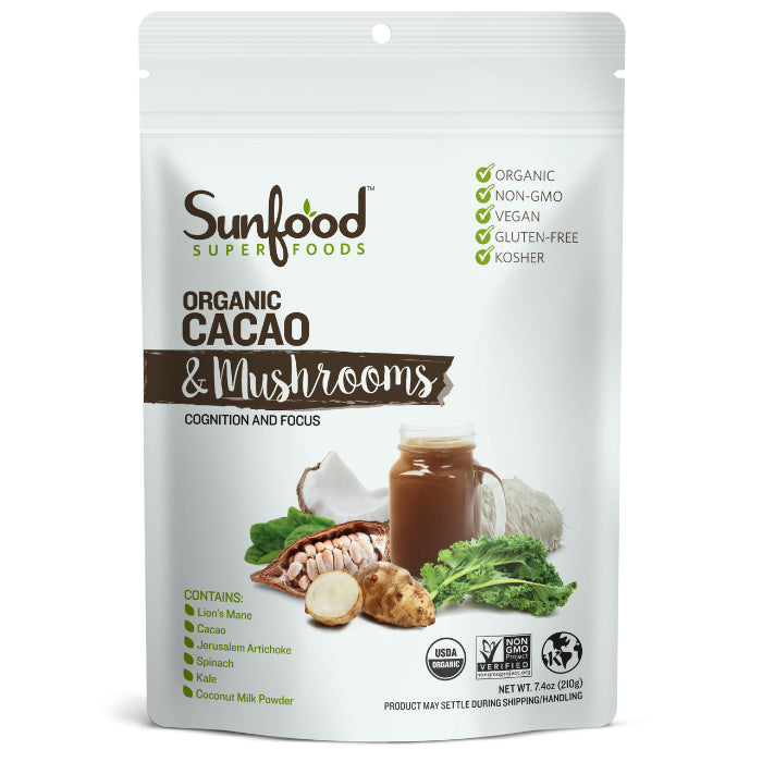 Sunfood Superfoods Cacao Mushroom Powder Org 7.4 Oz – Pack Of 1