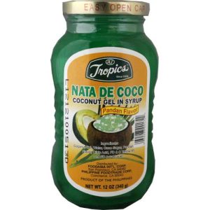 Tropics – Nata De Coco – Pandan Flavor – Coconut Gel in Syrup – 12 OZ