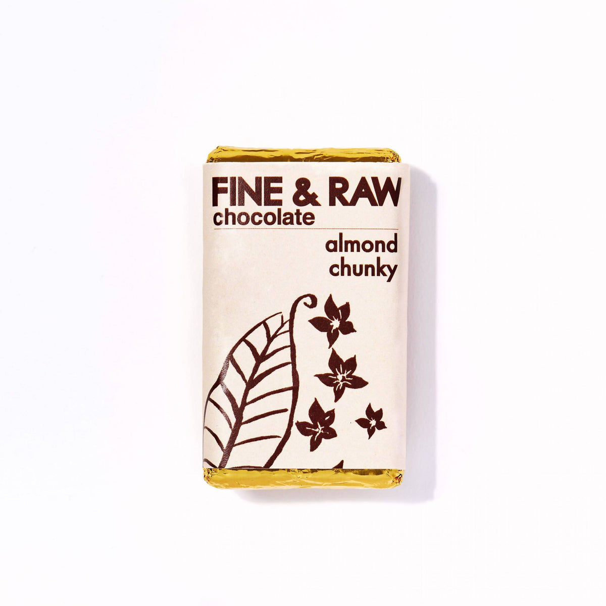 Fine and Raw Almond Chunky Chocolate Bars, Organic – 10 Bars x 1.5oz case