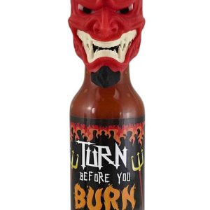Turn Before You Burn Hot Sauce with Devil Face Bottle Head, 5oz.