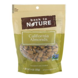 Back To Nature – Unsalted & Unroasted California Almonds, 9 oz