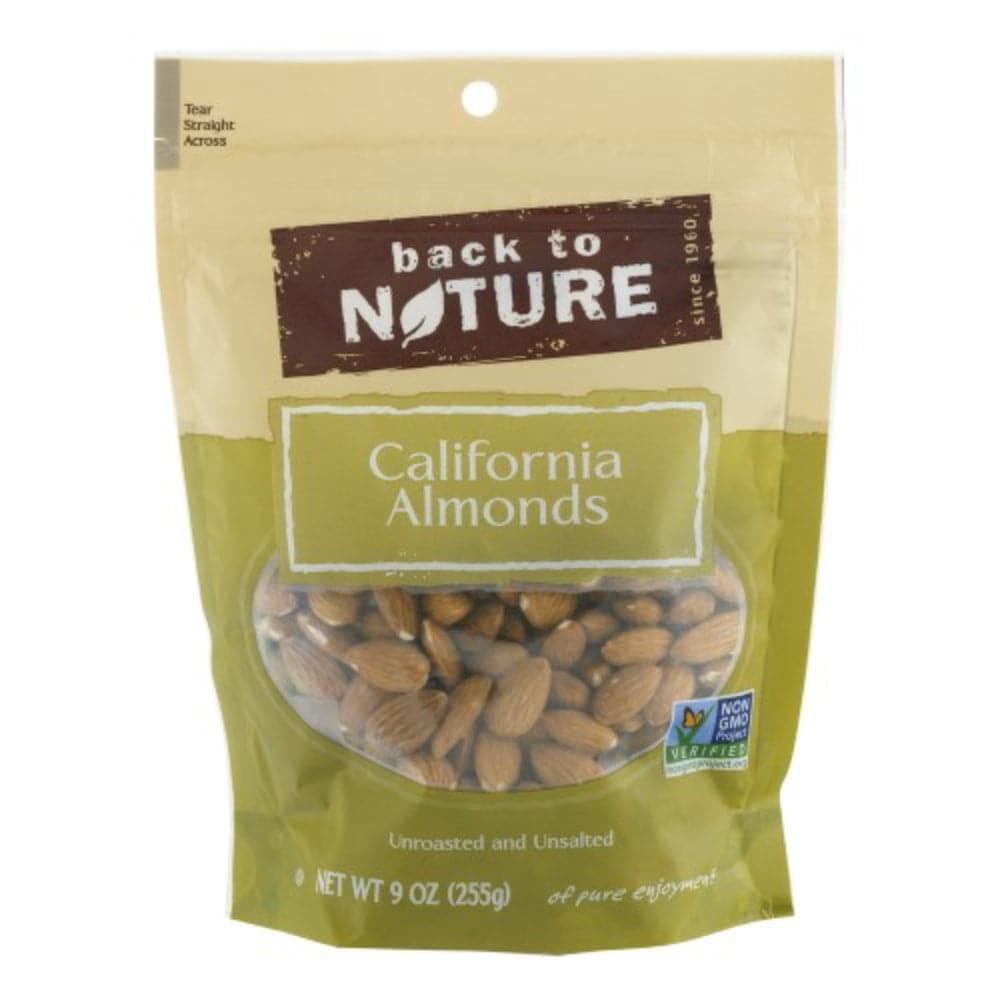 Back To Nature – Unsalted & Unroasted California Almonds, 9 oz