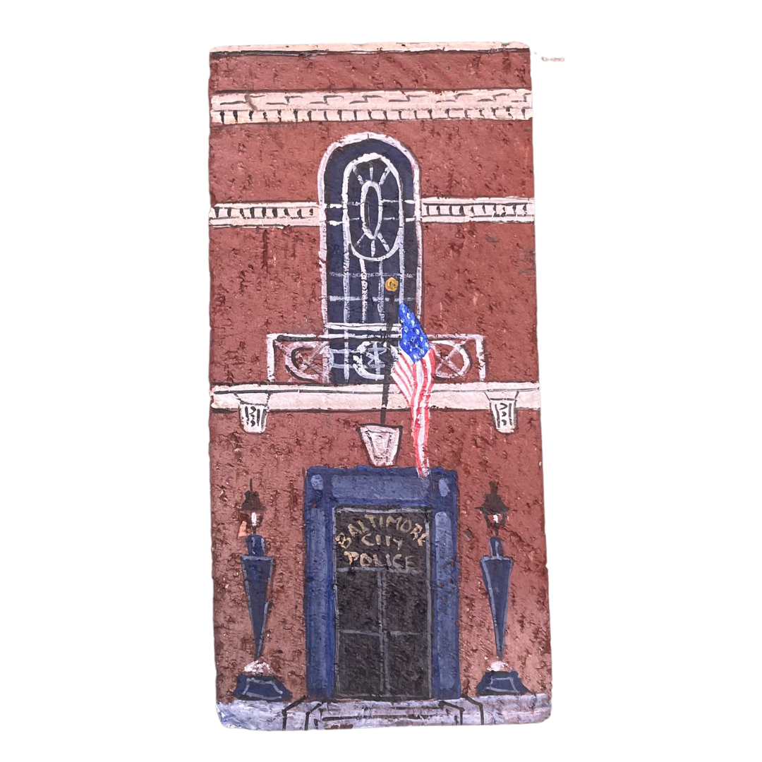 Linda Amtmann Hand Painted Brick – Baltimore City Police Station